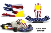 Go Kart Graphic Decals Stickers For KG Freeline Birel Cadet StarsNStripe