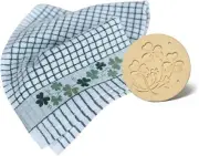 Exclusively Irish Shamrock Kitchen Set: Cookie Stamp and Poli-dri Jacquard Towel
