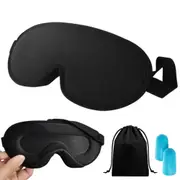 3D Contoured Blackout Sleep Eye Mask Adjustable Light Blocking Night Mask