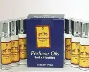 Sandalwood Kamini Roll On Perfume Oil Natural Perfume Fragrance 6 x Bottles 8ml