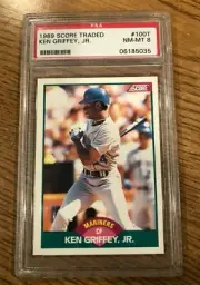 1989 Score Traded #100T Ken Griffey Jr. RC PSA 8 NM-MT Mariners Rookie