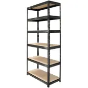 QLD NEW Stratco Black Rivet Lock 6 Shelf Unit 2100 x 900 x 450mm