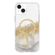 Case-Mate Apple iPhone 15 Plus/ iPhone 14 Plus Case - White/Gold Karat Marble
