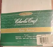 Charles Craft Cross Stitch Aida Cloth 100% Cotton Fabric WHITE 12"x18" 16 Count