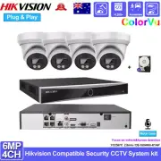 Hikvision 4CH CCTV IP Security Camera System PoE Outdoor 6MP ColorVu Mic IPC lot