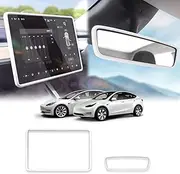 X-CAR Screen Protector Rearview Mirror Frame for Tesla Model 3 2017-2023 and Model Y 2021-2025 Protection Silicone Cover Case Accessories