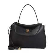 [Balenciaga] Balenciaga-Black Rodeo Top Handle M Calf Leather Handbag-Donna OS OS