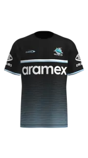 NRL 2023 Training Tee - Cronulla Sharks - Black - Rugby League - CLASSIC