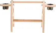 GANAZONO 1 Set Bird Standing Rack for Parrots Durable Bite Resistant Training Stand with Feeder Cup for Home and Bird Playtime