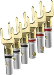 COHEALI 6pcs Speaker y Fork Speaker Connector Adapter Banana Plug Terminal Connector