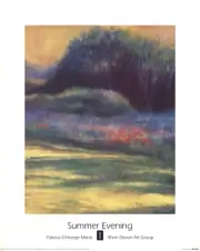PATRICIA D'HOOGE MERAS Summer Evening 19.75" x 15.75" Offset Lithograph 2000 Con
