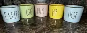 Rae Dunn Pastel Dye Cup Set EASTER EGG HUNT HIP HOP Bunny Ramekin Blue Pink
