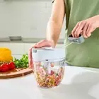 Manual Food Chopper Pull Cord Pulling Vegetable Slicer Hand Blender 900ML