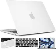 TWOLSKOO for M4 MacBook Air 13.6 inch Case 2025-2022 Release M4 A3240 M3 A3113 M2 A2681, Plastic Hard Shell & Trackpad Film & Keyboard Cover & Screen Film for MacBook Air 13.6", Clear