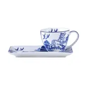 Fine China Blue & White Willow - Cup & Saucer Breakfast Set