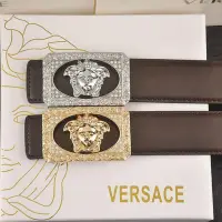 在飛比找Yahoo!奇摩拍賣優惠-YOYO免運~VERSACE 美杜莎美人頭皮帶真皮牛皮褲腰帶