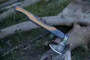 Handmade Carbon Steel Viking Axe With Leather Sheath Hunting Camping & Hiking AU