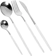 Zerodeko Complete Stainless Steel Cutlery Set Pieces Fork Spoon Knife for Dining Wedding Party