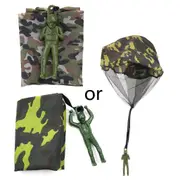 Throwing Parachute Toy Figure Soldier Kiddie Interactive Competitive Game Set Camouflage
