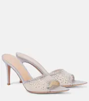 [Gianvito Rossi] Gianvito Rossi Rania 85 embellished mules AU 7 silver