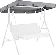 Swing Cover Replacement, Porch Swing Canopy Replacement, Outdoor Canopy 76.8x49.2x5.9in, Top Grey