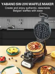 Belgian Waffle Maker Double Classic Rotating Waffle Iron New MIB YABANO