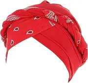 [Generic] Caps for Running Hair Head Cap Braid Ethnic Hat Cover Headwear Pre-Tied Wrap Baseball Caps Hats for Boys