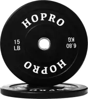 Fitvids Color Coded Olympic Bumper Plate Weight Plate with Steel Hub, Pairs or S