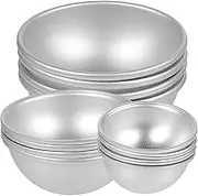 NOLITOY 12Pcs Aluminium Alloy Half Ball Bath Mould Semicircular DIY Baking Crafting Molds for Soap Candles and Bath Salt Non Stick Easy to Clean Durable Design