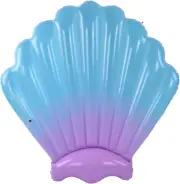 Pool Floating Bed, Shell Shaped Inflatable Scallop Pool Float Beach Lounger F...