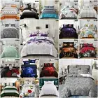 Floral Soft Warm Comforter Set Quilted Blanket Doona Queen King Size Bedding Set