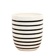 Sill & Sage White Banded Indoor Pot w/ Drainage Home Decor Large 16cm