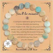 [ZYALTFDC] Going Away Gifts for Coworker Women Men Bracelets Farewell Gifts for Coworkers Colleague Retirement Gifts for Women Men Friends Colleague Compass Bracelet Goodbye Gifts for Women Men