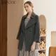 EPISODE - 優雅大翻領插肩綁帶羊毛大衣外套E35C02（灰）