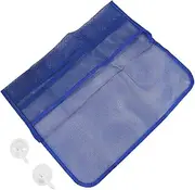 Kisangel Storage Bag with Suction Cups Mesh Organizer Pouch for Bathroom Four Design Durable for Diapers Wipes and Blue