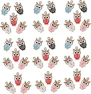 [TOKIDNY] Beautiful Owl Enamel Charms 50 Pieces for Diy Jewelry Making Owl Charms for Parties