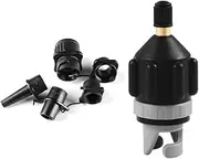 Blelsa Paddleboard Air Nozzle Kit Multifunctional Inflator Pump Adapter Set Inflatable Boat Air Valve Adapter for Stand Up Paddle Boards Kayaks Surfboards Inflatable Boat Air Ess Black