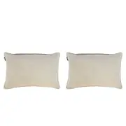 2x Belle Chelsea Velvet Cotton Cushion Cover Pillow Case 40x60cm Rect Natural