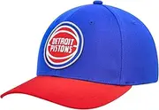 Mitchell & Ness Detroit Pistons NBA Team 2 Tone 2.0 Stretch Snapback Hat Cap, Royal/Red, Royal/Red, One Size
