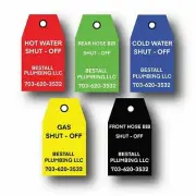 Engraved Valve Tags, Custom Stamped Plumbing Labels, Laser Engraved Plastic Tags