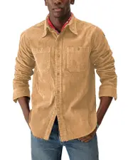 Buck Mason Craftsman Station Cotton Corduroy Classic Fit Button Down Work Shirt