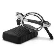 Men Ultra Light Titanium Material Screwless Foldable Anti-blue Reading Glasses Banmo 300 degrees circular