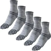 [GINZIN] Toe Socks Women's Running Socks, Cotton Five Fingers Running Socks, Breathable Crew Socks, 5 Pairs