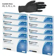 10 Boxes Medicom SafeTouch Advanced Guard Nitrile Gloves Powder-free Black 5g