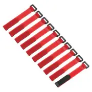 10 Pcs Battery Tie Down Straps, 0.8" x 8" Red Nylon Hold Down Hook Loop Strap