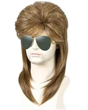 Brown 80s Mullet Wig