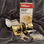 Hyper Tough Keyed Enter Doorknob Polished Brass Finish
