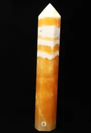 867g Natural Yellow Calcite Tower Decoration Crystal Quartz Healing Decorate