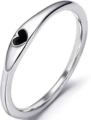 [Jude Jewelers] Stainless Steel Heart Shape Classical Wedding Band Stackable Ring