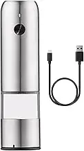 Electric Pepper Mill - USB Rechargeable Spices Grinder Shakers, Ceramic Grinding Core Burr Grinder | Adjustable Stainless Steel Fineness, Compact Pepper Milling Tool for Kitchen Use 5.51x2.44x1.73 in